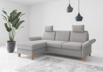 HOME AFFAIRE Ecksofa »Rochelle, L-Form« wahlweise mit Armteilverstellung, Bettfunktion und Bettkasten