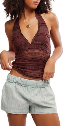 Free People Flirty Frills Halter Top in Painted Chocolate at Nordstrom, Size X-Small