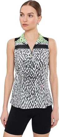 Jamie Sadock Graze Print Sleeveless Top Womens Clothing Black : XS, Polyester/Spandex