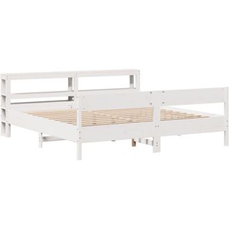 vidaXL Estructura De Cama Sin Colch&oacute;n Madera Maciza Blanca 200x200 Cm Vidaxl