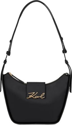 Karl Lagerfeld K/Signature leren schoudertas - Zwart