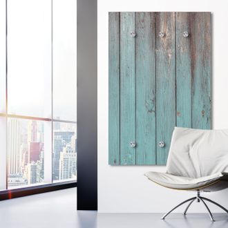 Queence Garderobenleiste »Barney« Wand Garderobe, Vintage, Holz Optik, platzsparend