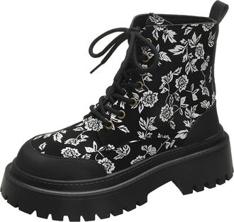 Generic White Ladies Short Boots with Embroidered Design and Round Toe for Height Boost Comfortable for Outdoor Activities