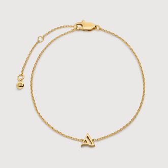 Monica Vinader Gold Initial A Chain Bracelet