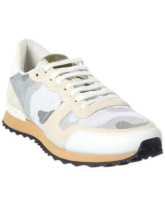 Valentino Rockstud Knit & Suede Sneaker