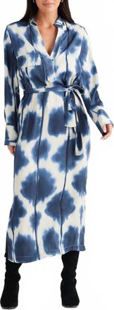 Brave & True Sampson Long Sleeve Shirt Maxi Dress In Flower Bomb