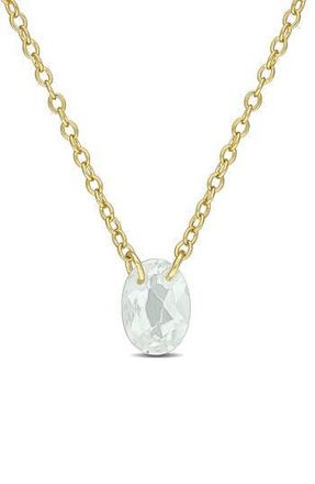 Delmar Oval Green Quartz Pendant Necklace at Nordstrom Rack