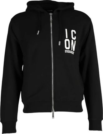 Dsquared2 Iconic Cool Fit Zip Hoodie - Heren - Vesten met rits - Zwart - XS - Katoen - Hoodies & sweatvesten