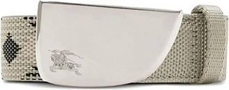 Burberry Mens Lichen Check Webbing Shield Belt, Size 100