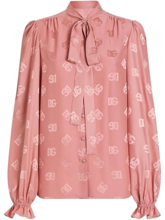 Dolce & Gabbana DNA logo-print blouse - Pink
