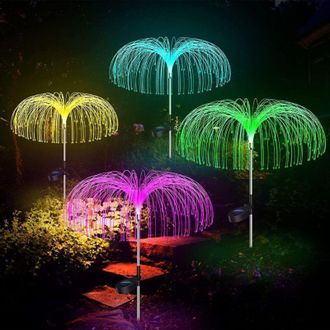 OEM Juego De 4 Luces Solares Para Exteriores, 4 Piezas De Luces Solares Impermeables Para Jard&iacute;n Con 7 Colores Cambiantes, Luces Solares Decorativas Para 