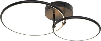 QAZQA Design Ceiling Light Black Incl. LED 3-Step Dimmable 2-Lights - Joaniqa