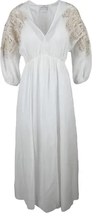 Forte_Forte Embroidered Long Dress - White