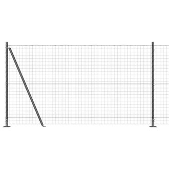 Berkfield Home Euro Fence with 7 Flanged Posts 1.2x10 m Galvanised Steel in Dark Grey