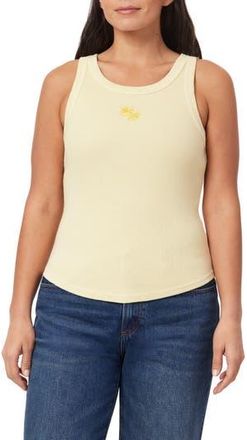 C&C California Embroidered Ribbed Tank in Chamomile at Nordstrom Rack, Size X-Large