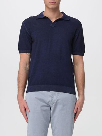 Blauer Knitted Cotton Polo Shirt