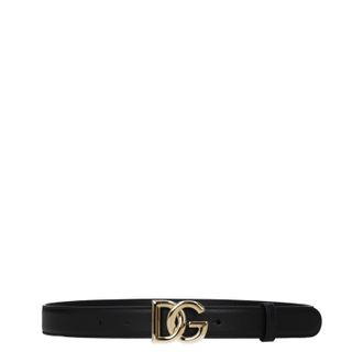 Dolce & Gabbana Dolce&Gabbana Damens G&uuml;rtel Leder Schwarz/Gold