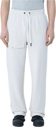 Moncler Katoenen Logo Patch Track Pants - Heren - Sweatpants - Wit - XL - Katoen - Broeken
