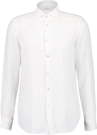 Boglioli Wit Linnen Knoopshirt - Heren - Zakelijke Overhemden - Wit - 3XL - Linnen - Overhemden
