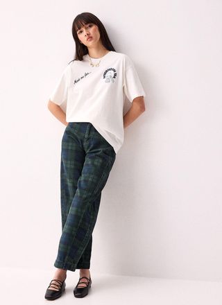 Damson Madder Womens Dark checks baggy jean