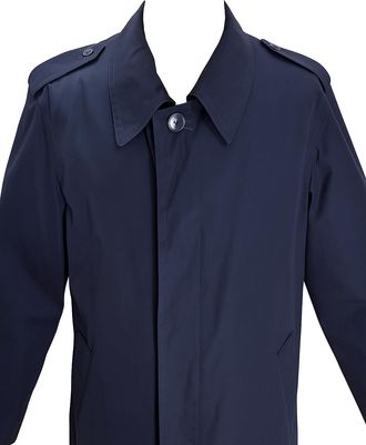 Generic Genuine French Army Navy Waterproof Trench Coat Jacket Long Full Length Raincoat (UK, Alpha, XXL, Regular, Regular, Navy blue)