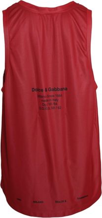 Dolce & Gabbana Red Leopard Print Sleeveless Men Tank Mens T-shirt (Pre-Owned)