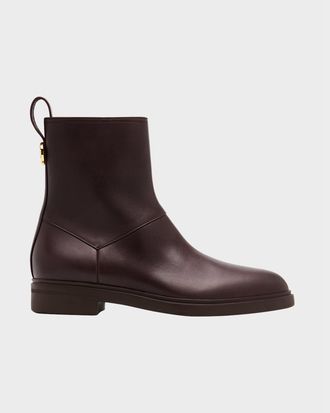 Loro Piana Kilda Leather Ankle Boots