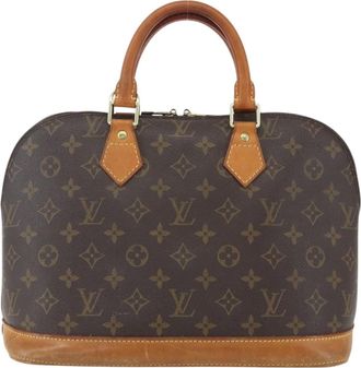 Louis Vuitton Alma Handbag Monogram Canvas Brown Canvas Handbag (Pre-Owned)