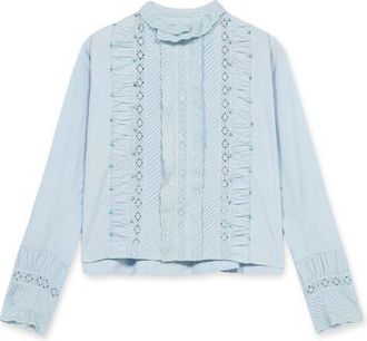 Fortela Woven High Neck Blouse in Light Blue at Nordstrom, Size 40 Eu