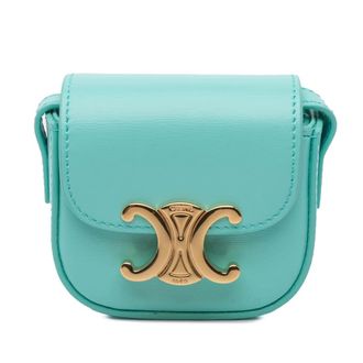 Celine Pre-owned Celine Leather Triomphe AirPods Case with Strap Ladies S SD 4251