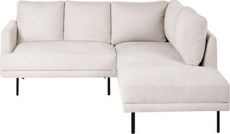 Beliani Divano Moderno Imbottito Angolare Sinistro Divano A 4 Posti Con Gambe In Metallo Tessuto Beige Schienale Imbottito Breda