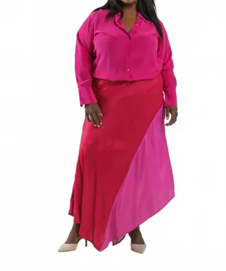 Bl^nk London Angela Skirt - Plus Size In Red/pink