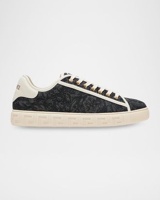 Versace Men & apos;s La Greca Baroque Canvas Low-Top Sneakers