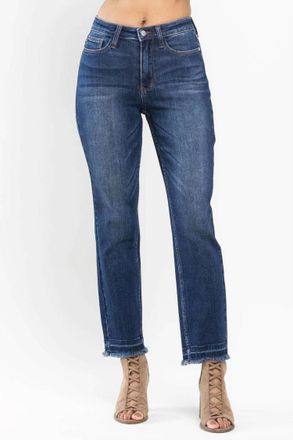 Judy Blue High Waist Released Hem Slim Jeans In Medium Wash