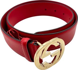 Gucci Gucci leren riem met in elkaar grijpende gesp