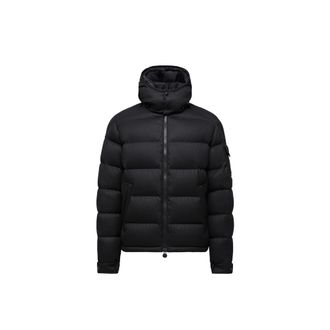 Moncler Montgenevre Hooded Wool Flannel Short Down Jacket Black Size 0