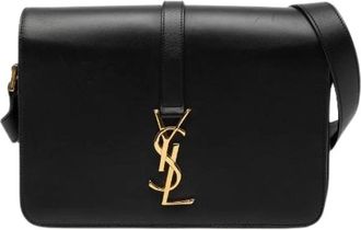 Saint Laurent Pre-owned Cross Body Bags, female, Black, Size: ONE SIZE Pre-owned Universite Leather Shoulder Bag