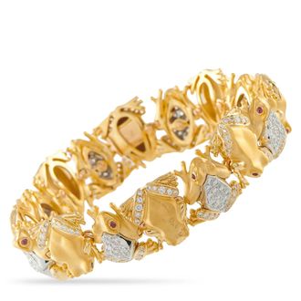 Carrera y Carrera 18K Yellow Gold 3.25ct Diamond Frog Bracelet CC09-100226