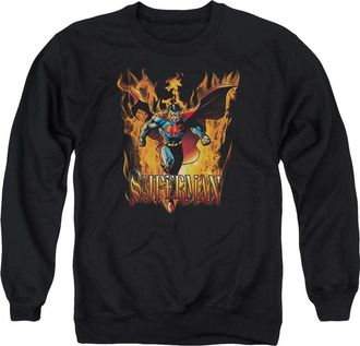 Gildan Superman Through The Fire Adult Crewneck Sweatshirt