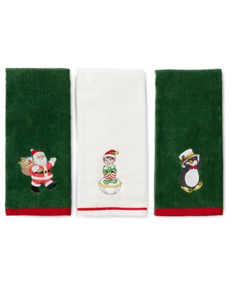 Lenox 3Pc Holiday Elf, Santa & Penguin Kitchen Towels