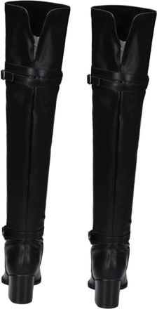 UPKOCH Stylish High Heel Knee-high Boots for Women Knee Warm Autumn Winter Long Boots with Thick Heels Wear-Resistant Anti-Skid Sole Fit Black