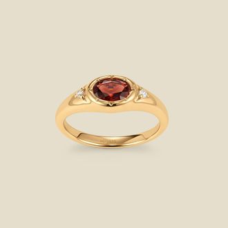 Made by Mary Oval Birthstone Signet Ring