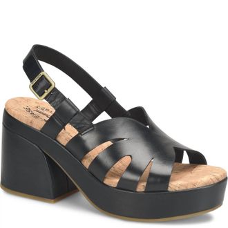 Kork-ease Womens Block Heel Leather Sandal In Black