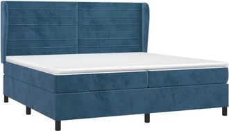 vidaXL Cama Box Spring Con Colch&oacute;n Terciopelo Azul Oscuro 200x200 Cm Vidaxl