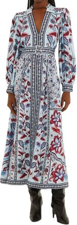Farm Rio Marcelle Maxi Dress In Soft Blue