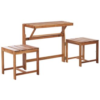 Beliani Beliani - Banco De Exterior Para Jard&iacute;n Multifuncional Convertible Estilo Boho Fabricado En Madera De Acacia Clara Tuenno