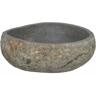 vidaXL Lavabo Grigio chiaro (38-45) x (30-35) x 15 cm Pietra di Fiume - Vidaxl