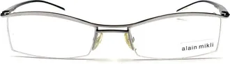 Alain Mikli White A0505 Metal Semi-Rimless Glasses