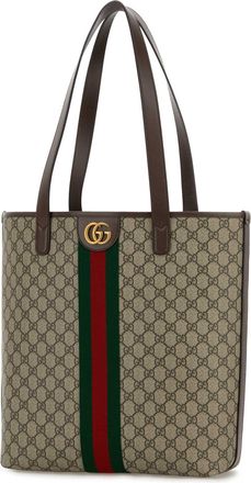Gucci Mens Gg Monogram Canvas Tote Beige Polyurethane Polyamide