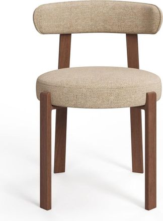 Sia Home Lote de 2 sillas de terciopelo chenilla topo con patas de nogal